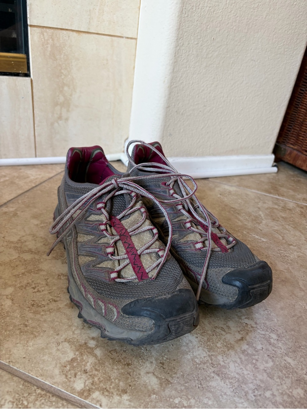 La Sportiva Women’s Trail Shoes in Gray and Burgundy